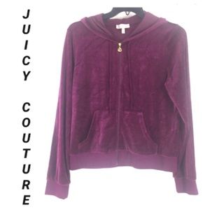 JUICY COUTURE THIS IS GOLD VELOUR HOODIE JACKET